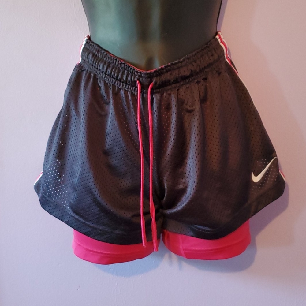 Nike pro pink and black shorts